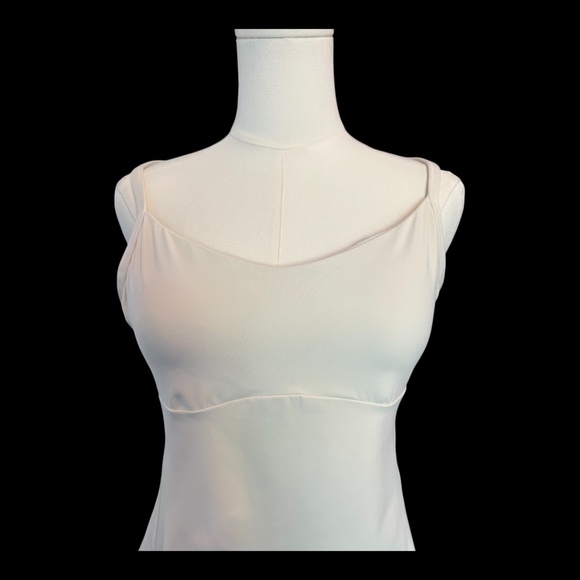 🏋️ EUC ATHLETA Cream “Vital” Racerback Tank Top w/ Built-In Bra Sz L - Picture 2 of 8